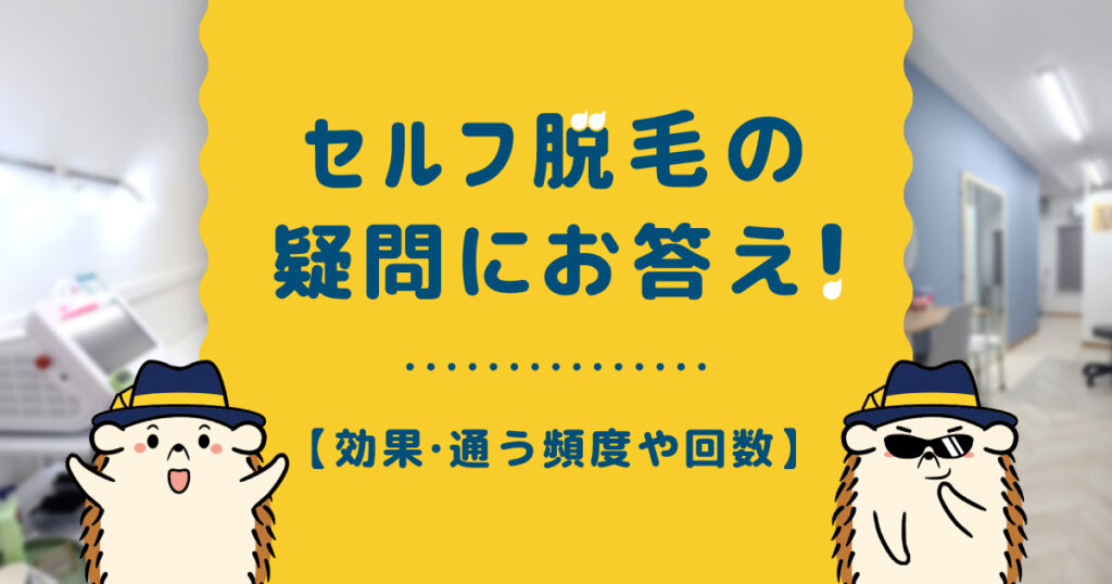 セルフ脱毛サロンの効果・通う頻度や回数の疑問にお答え！